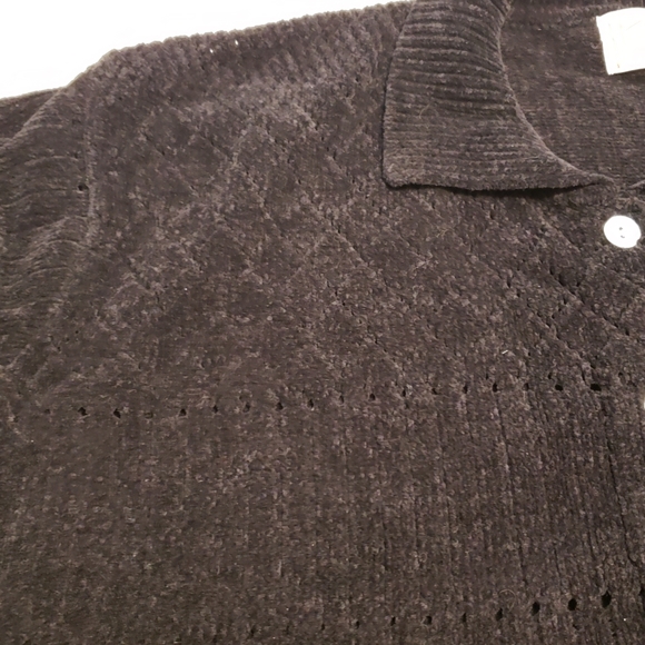 Image Black Thick Ribbed Knit Cardigan - Picture 7 of 16